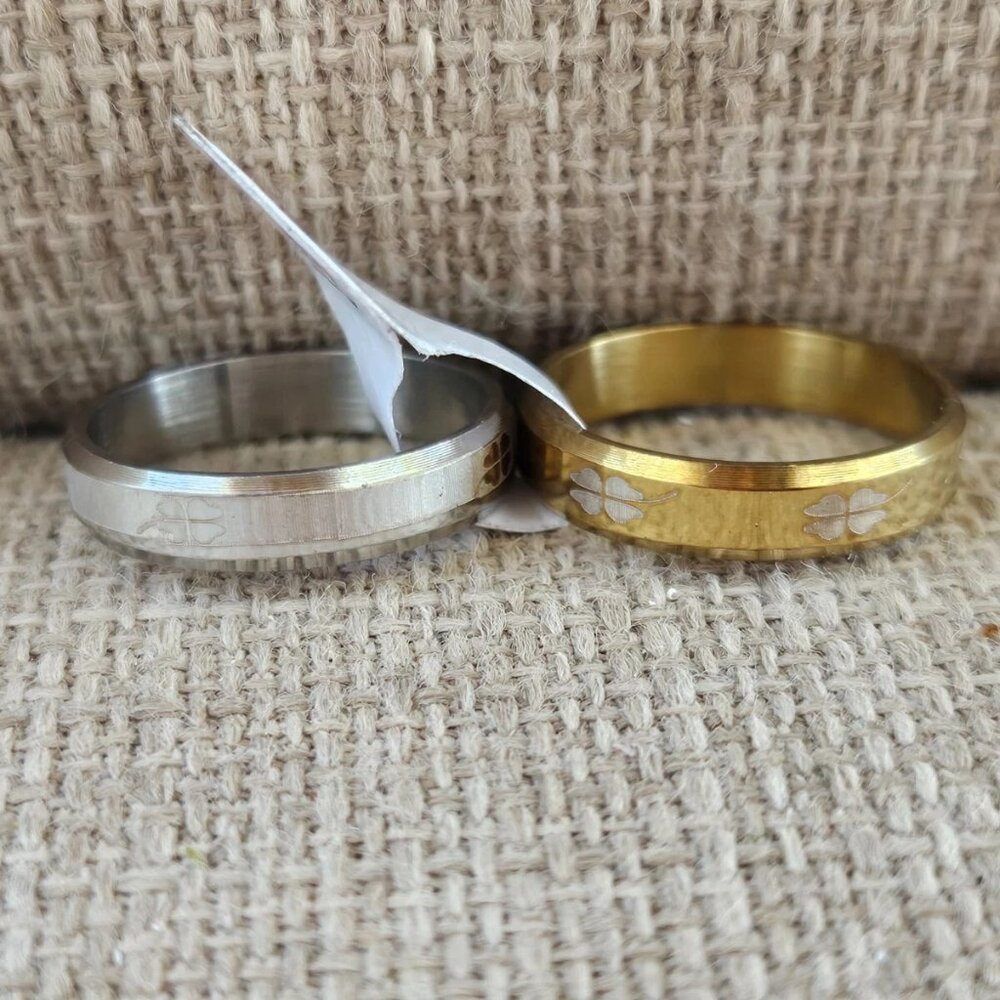 Women Fashion Rings Set of 2 Silver and Gold Tone Fashion Jewelry Size NWT - Picture 11 of 12